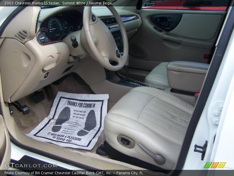 Summit White / Neutral Beige 2003 Chevrolet Malibu LS Sedan