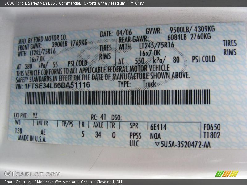 Oxford White / Medium Flint Grey 2006 Ford E Series Van E350 Commercial