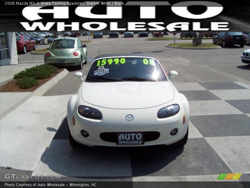 Marble White / Black 2008 Mazda MX-5 Miata Touring Roadster