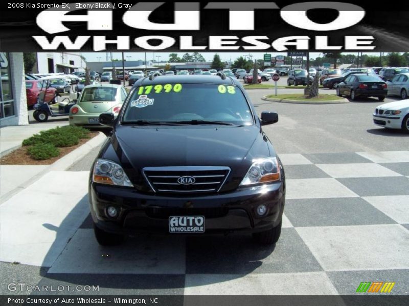 Ebony Black / Gray 2008 Kia Sorento EX