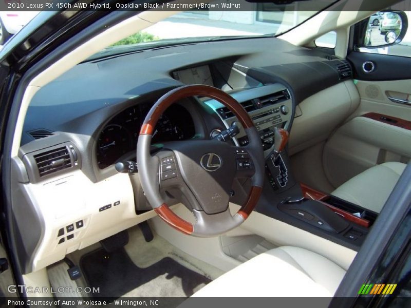 Obsidian Black / Parchment/Brown Walnut 2010 Lexus RX 450h AWD Hybrid