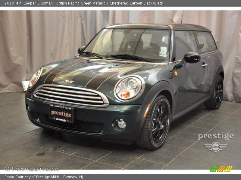British Racing Green Metallic / Checkered Carbon Black/Black 2010 Mini Cooper Clubman