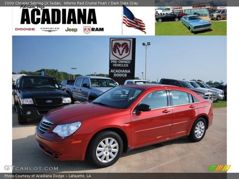 Inferno Red Crystal Pearl / Dark Slate Gray 2009 Chrysler Sebring LX Sedan