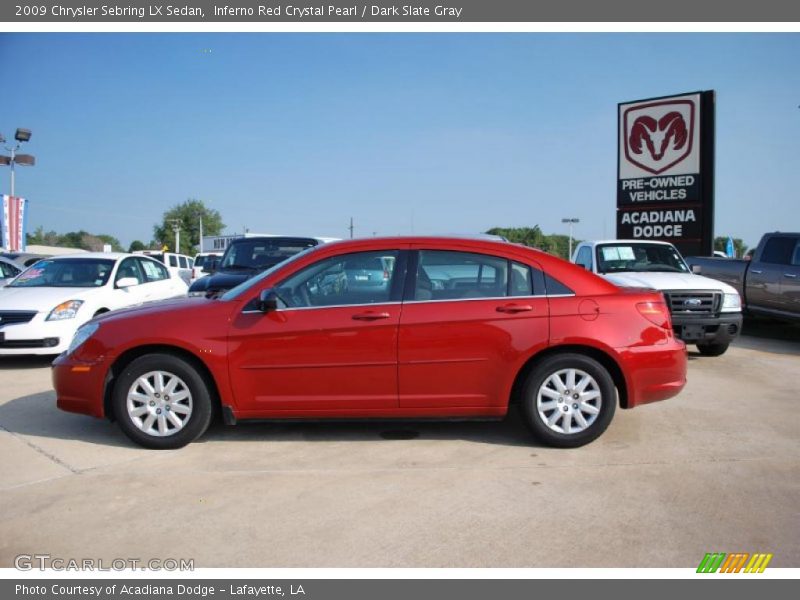Inferno Red Crystal Pearl / Dark Slate Gray 2009 Chrysler Sebring LX Sedan