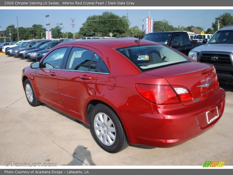 Inferno Red Crystal Pearl / Dark Slate Gray 2009 Chrysler Sebring LX Sedan