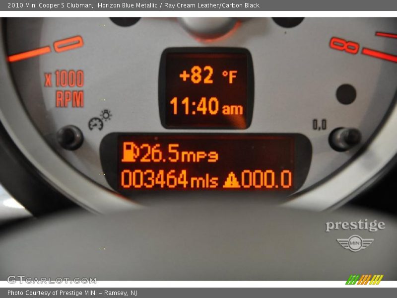 Horizon Blue Metallic / Ray Cream Leather/Carbon Black 2010 Mini Cooper S Clubman