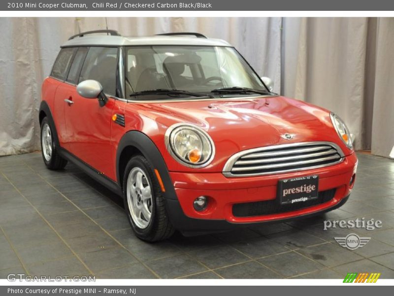 Chili Red / Checkered Carbon Black/Black 2010 Mini Cooper Clubman