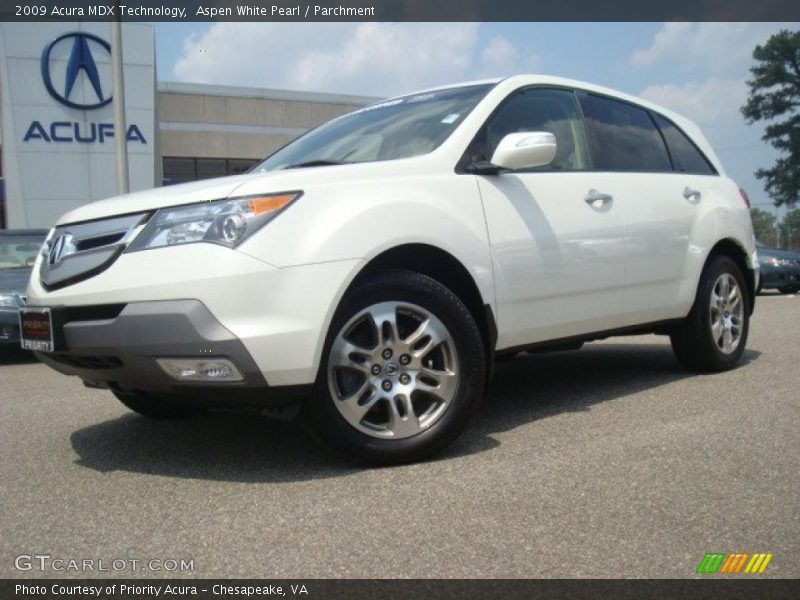 Aspen White Pearl / Parchment 2009 Acura MDX Technology