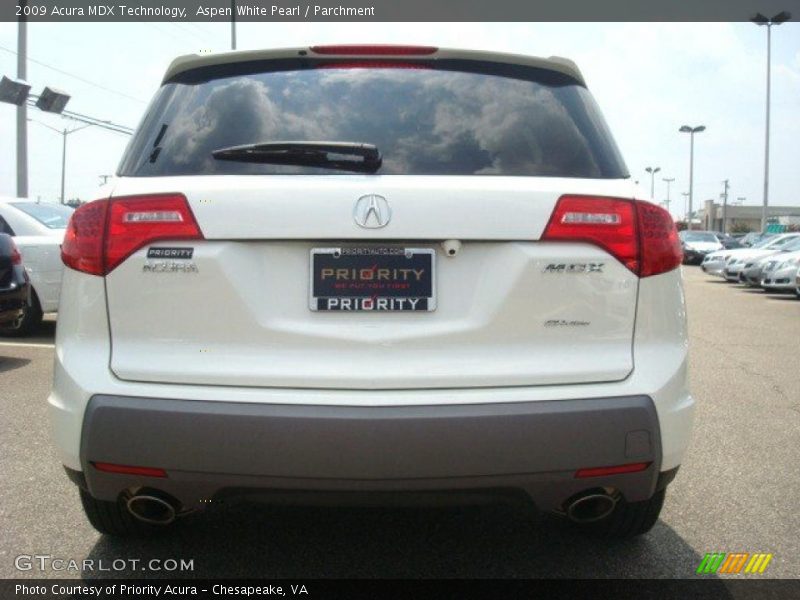 Aspen White Pearl / Parchment 2009 Acura MDX Technology