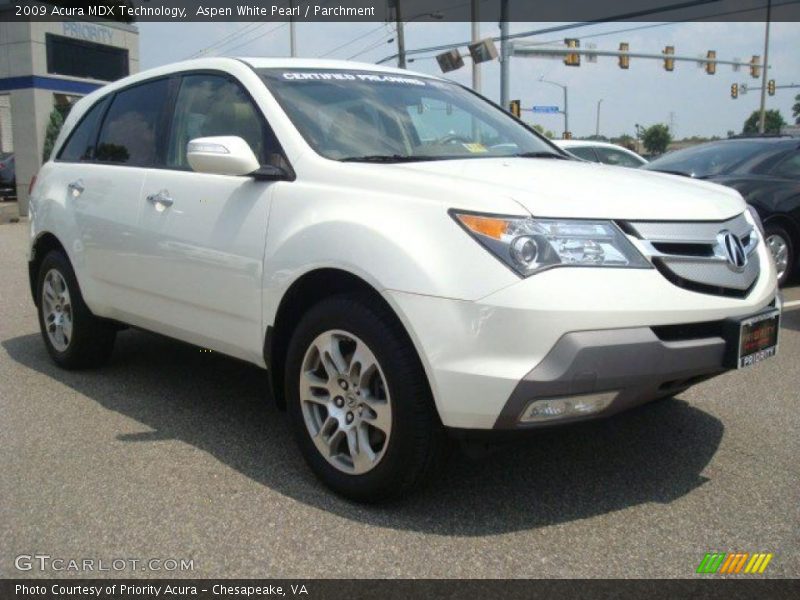Aspen White Pearl / Parchment 2009 Acura MDX Technology