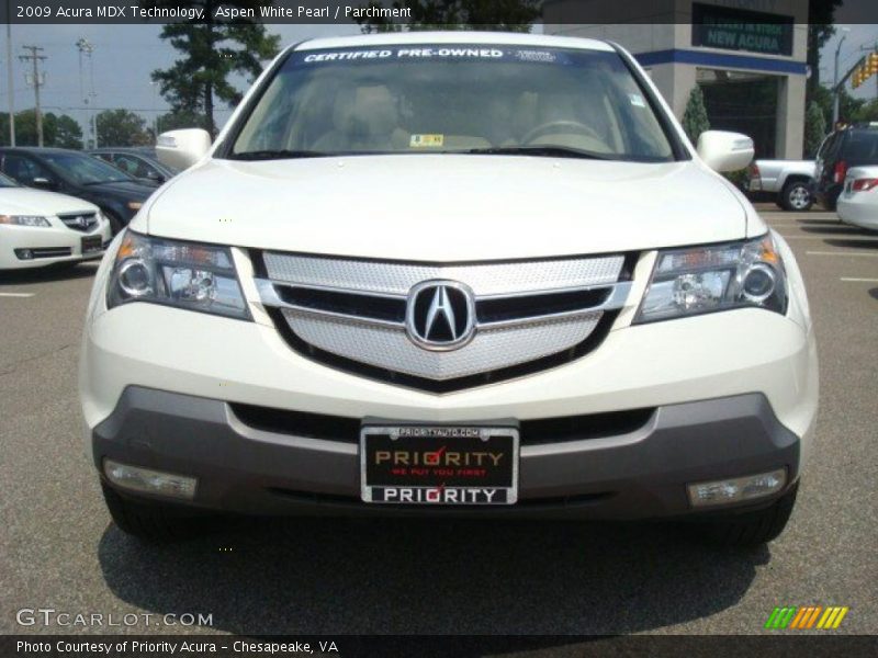 Aspen White Pearl / Parchment 2009 Acura MDX Technology