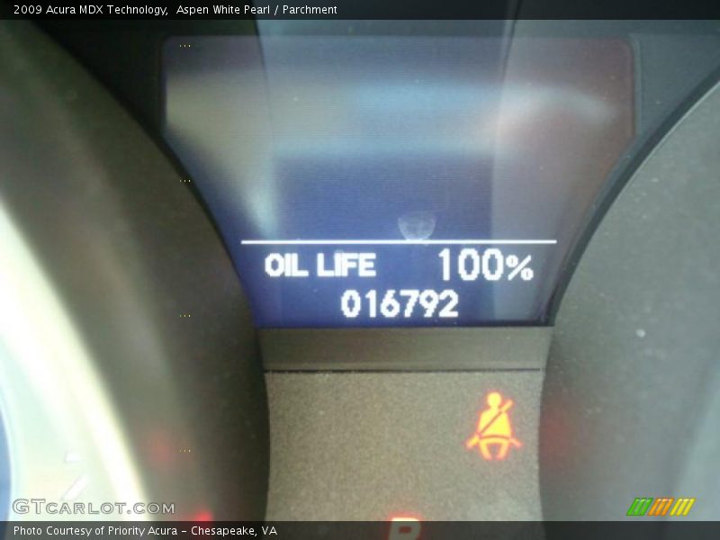 Aspen White Pearl / Parchment 2009 Acura MDX Technology