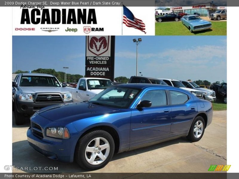 Deep Water Blue Pearl / Dark Slate Gray 2009 Dodge Charger SE