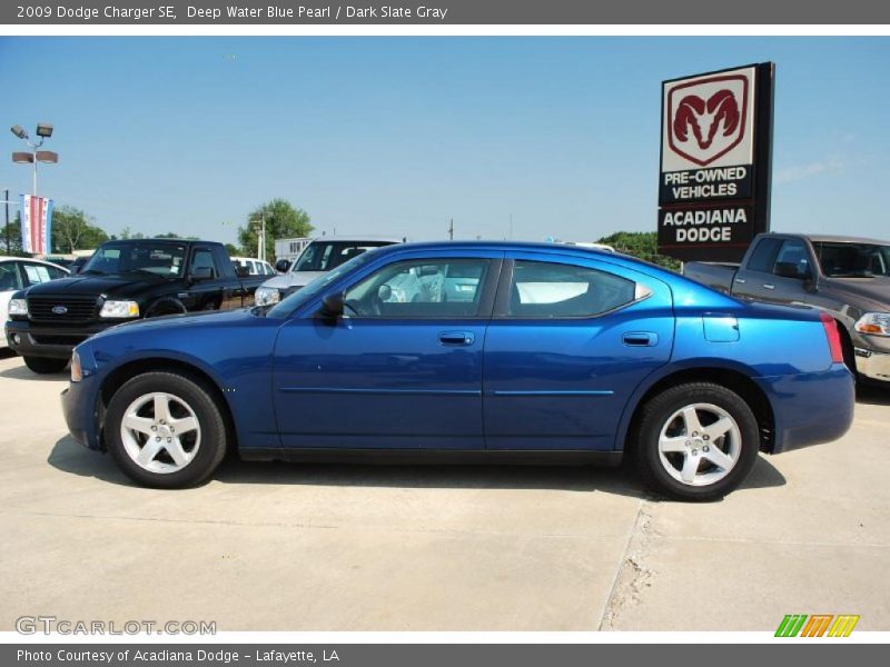 Deep Water Blue Pearl / Dark Slate Gray 2009 Dodge Charger SE