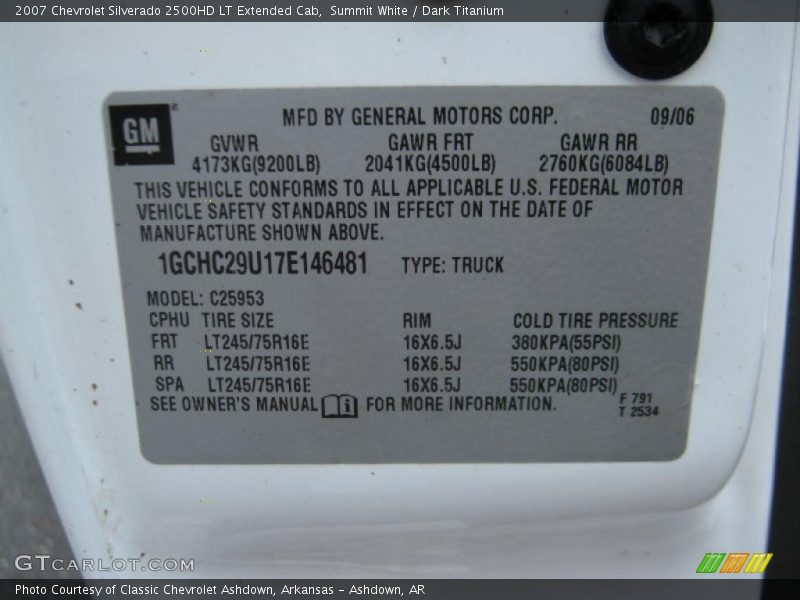 Summit White / Dark Titanium 2007 Chevrolet Silverado 2500HD LT Extended Cab