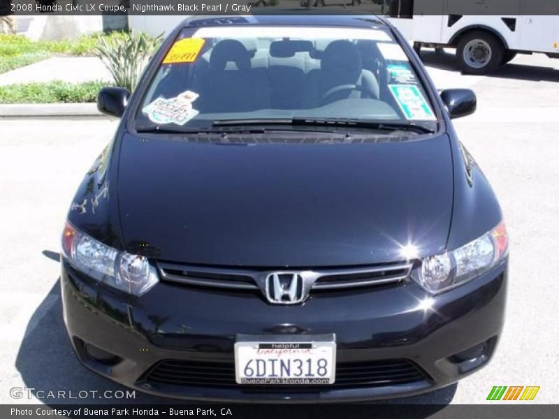 Nighthawk Black Pearl / Gray 2008 Honda Civic LX Coupe