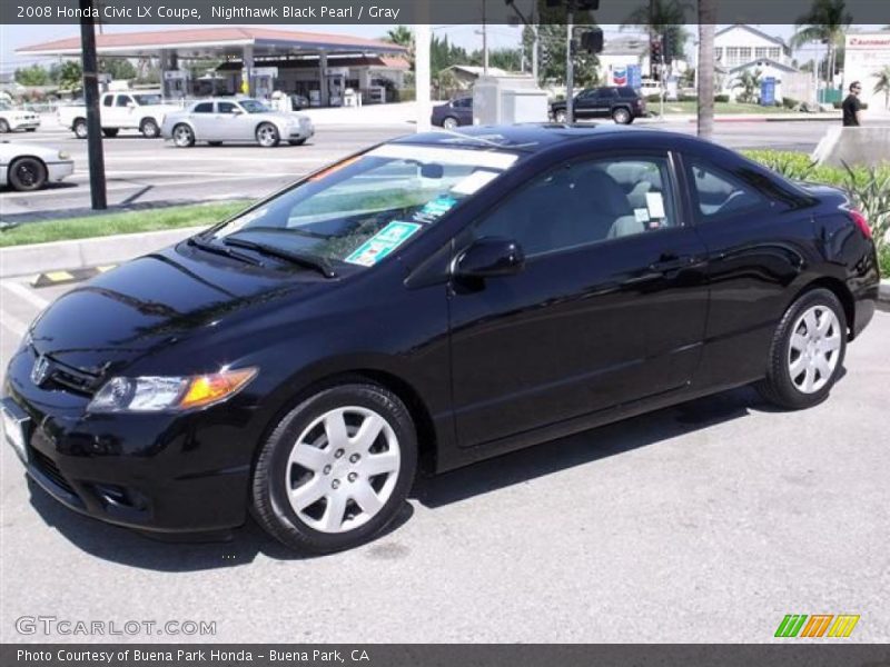 Nighthawk Black Pearl / Gray 2008 Honda Civic LX Coupe