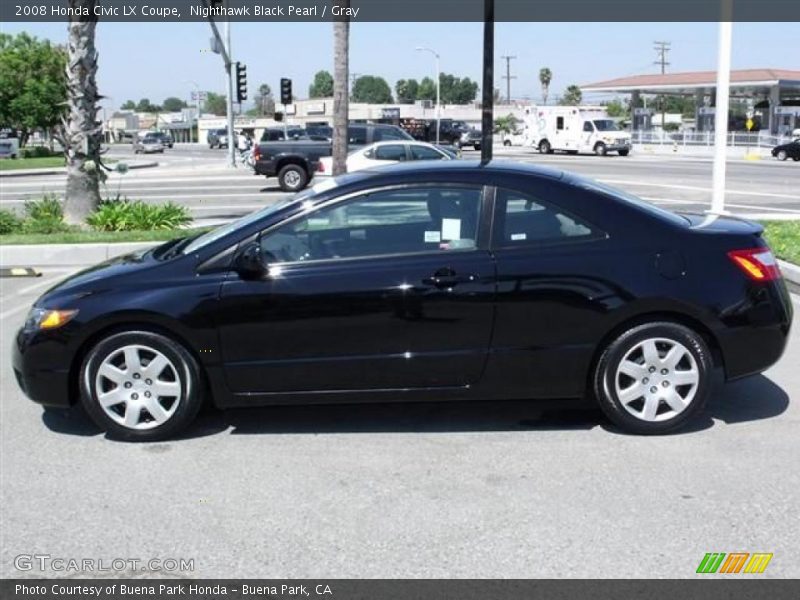Nighthawk Black Pearl / Gray 2008 Honda Civic LX Coupe