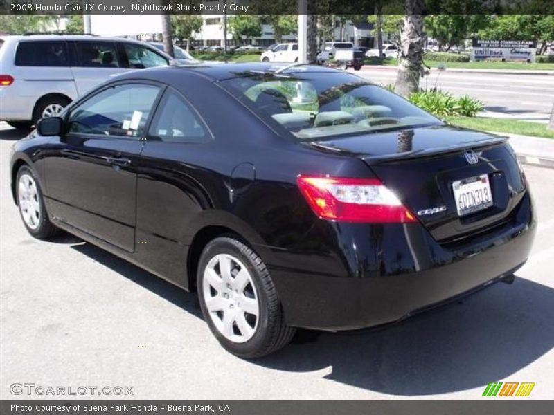 Nighthawk Black Pearl / Gray 2008 Honda Civic LX Coupe