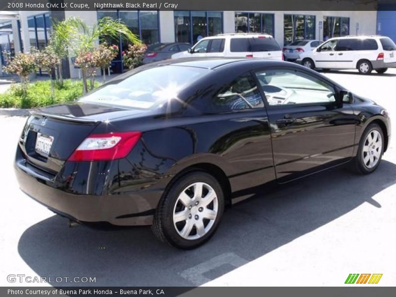 Nighthawk Black Pearl / Gray 2008 Honda Civic LX Coupe
