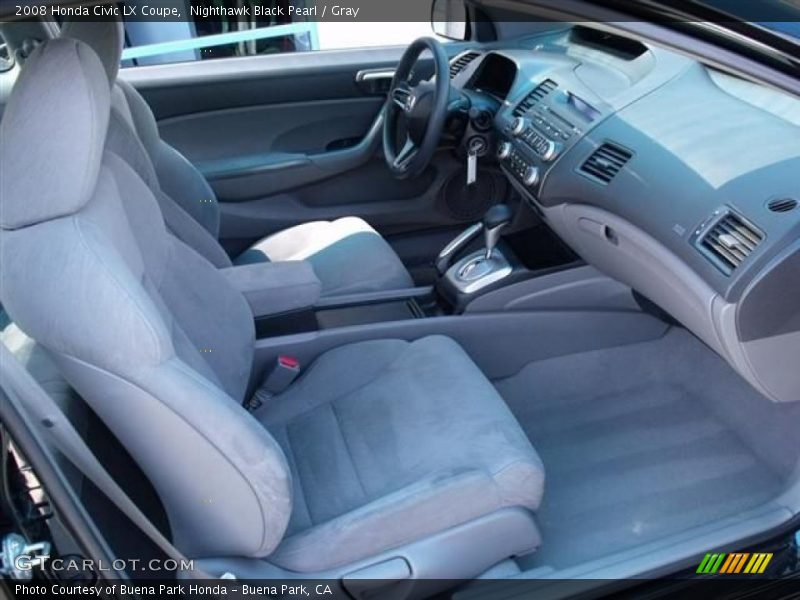 Nighthawk Black Pearl / Gray 2008 Honda Civic LX Coupe