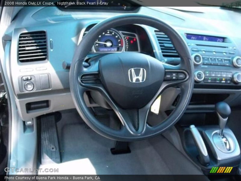 Nighthawk Black Pearl / Gray 2008 Honda Civic LX Coupe
