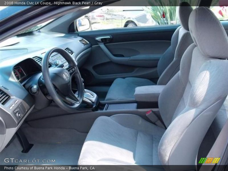Nighthawk Black Pearl / Gray 2008 Honda Civic LX Coupe