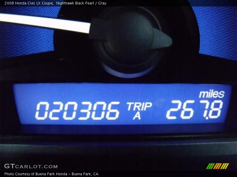 Nighthawk Black Pearl / Gray 2008 Honda Civic LX Coupe