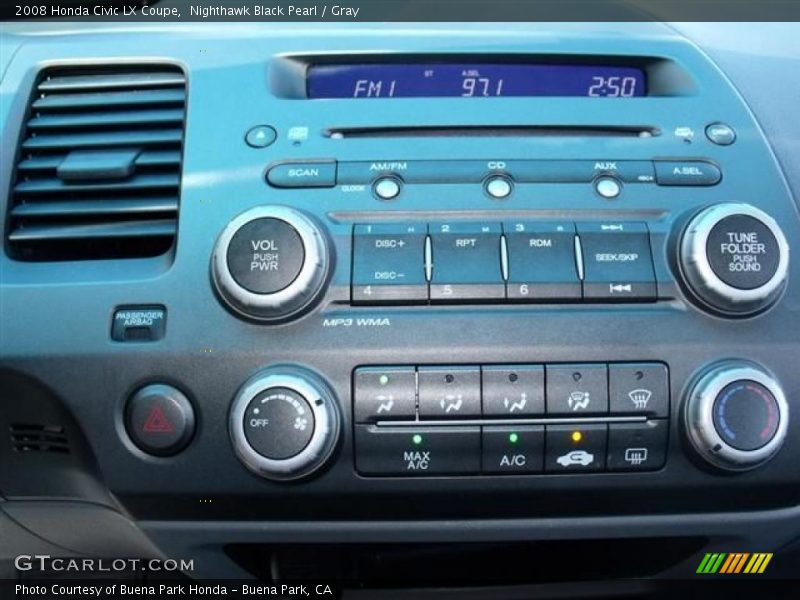 Nighthawk Black Pearl / Gray 2008 Honda Civic LX Coupe