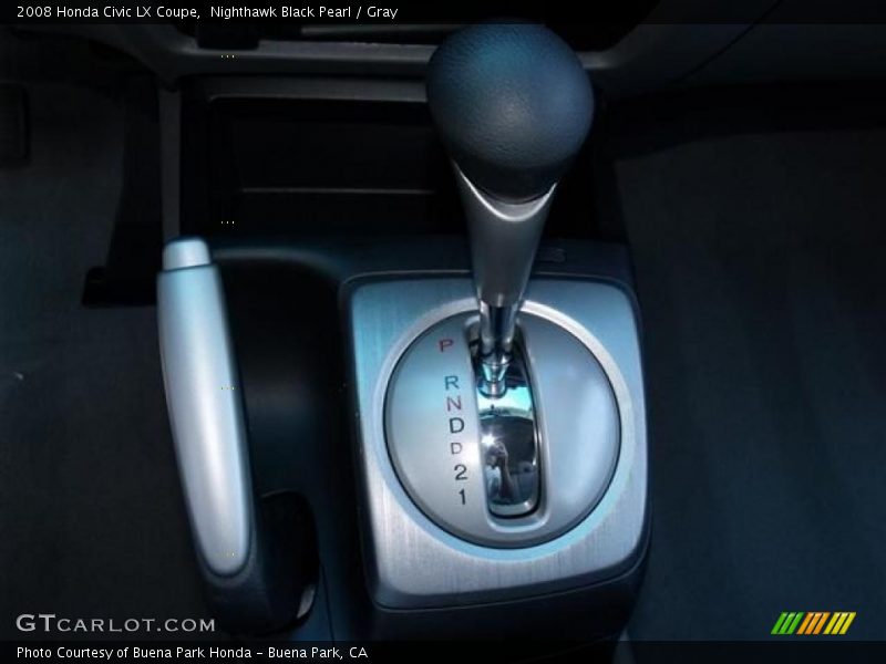Nighthawk Black Pearl / Gray 2008 Honda Civic LX Coupe