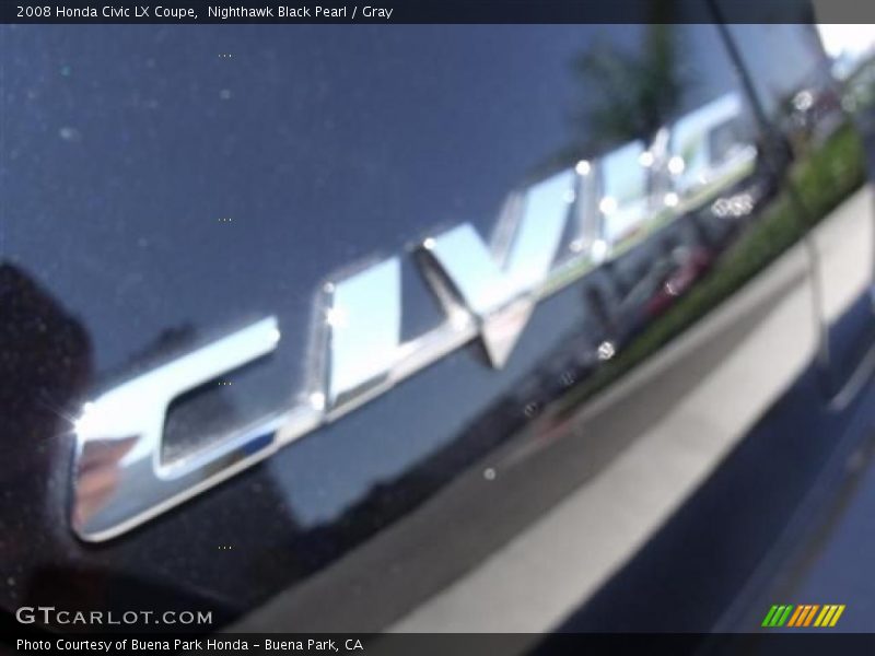 Nighthawk Black Pearl / Gray 2008 Honda Civic LX Coupe