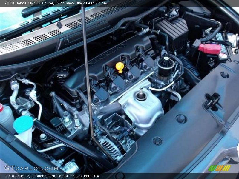 Nighthawk Black Pearl / Gray 2008 Honda Civic LX Coupe