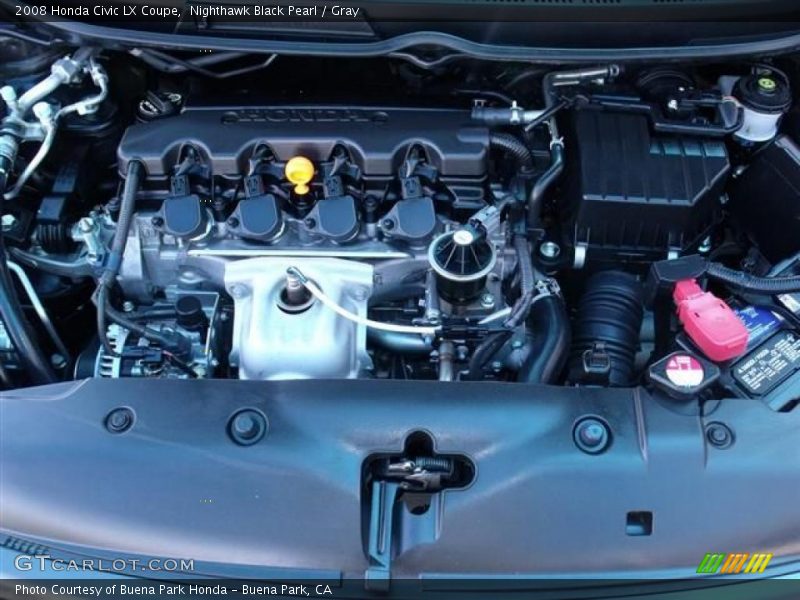 Nighthawk Black Pearl / Gray 2008 Honda Civic LX Coupe