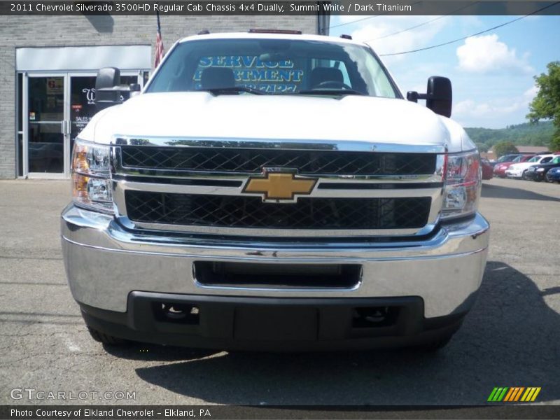 Summit White / Dark Titanium 2011 Chevrolet Silverado 3500HD Regular Cab Chassis 4x4 Dually