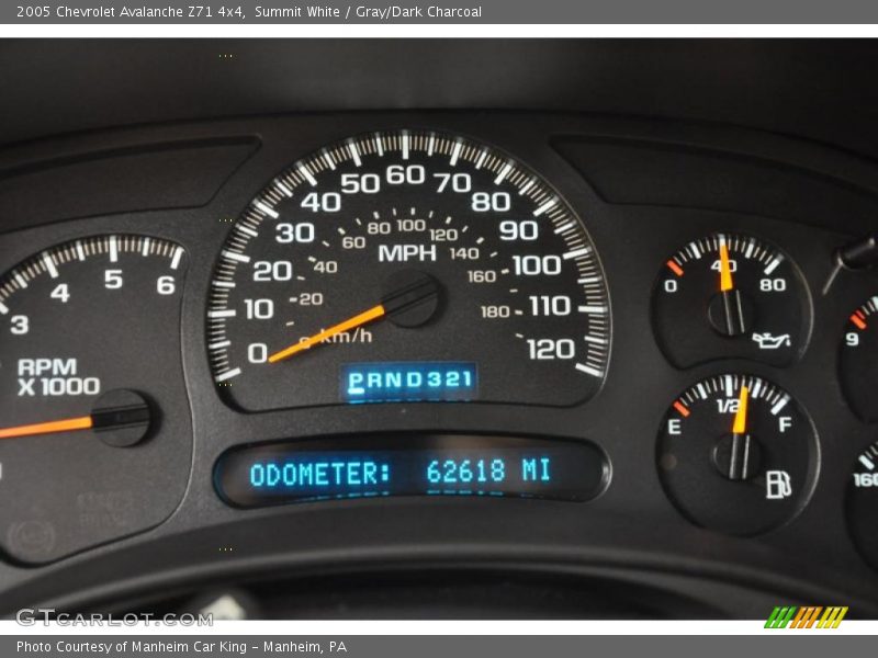 Summit White / Gray/Dark Charcoal 2005 Chevrolet Avalanche Z71 4x4