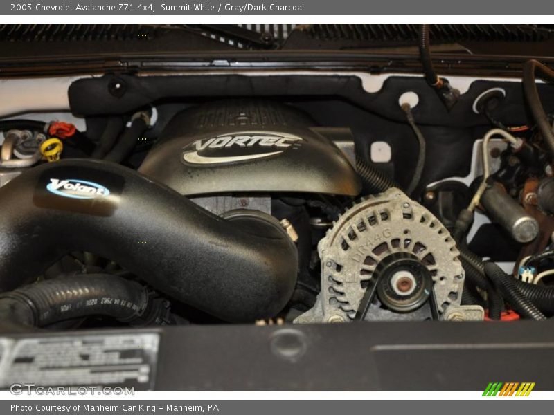 Summit White / Gray/Dark Charcoal 2005 Chevrolet Avalanche Z71 4x4