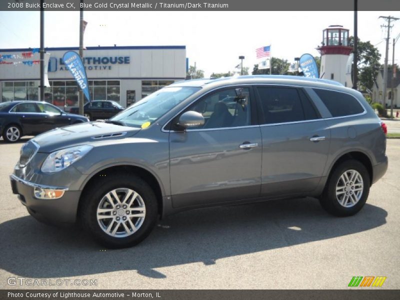 Blue Gold Crystal Metallic / Titanium/Dark Titanium 2008 Buick Enclave CX