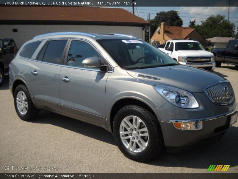 Blue Gold Crystal Metallic / Titanium/Dark Titanium 2008 Buick Enclave CX