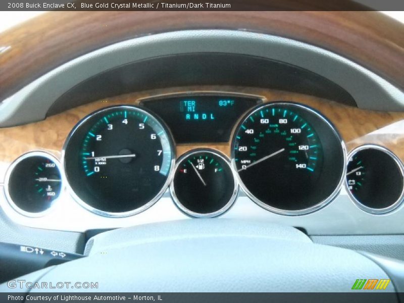 Blue Gold Crystal Metallic / Titanium/Dark Titanium 2008 Buick Enclave CX