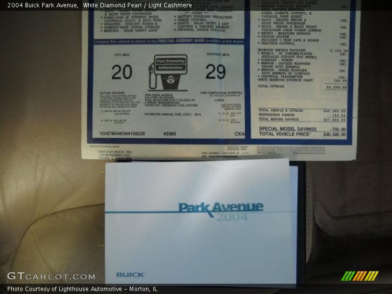 White Diamond Pearl / Light Cashmere 2004 Buick Park Avenue