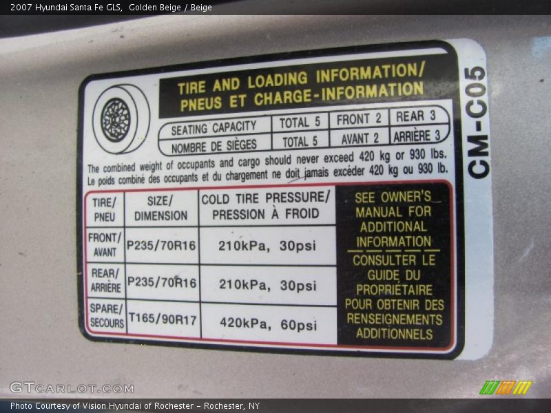 Golden Beige / Beige 2007 Hyundai Santa Fe GLS