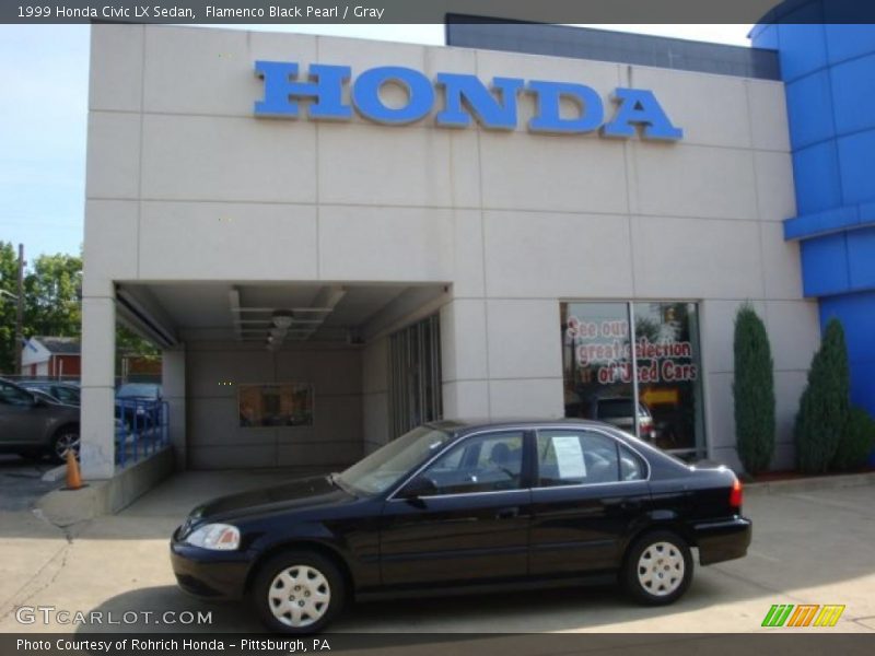 Flamenco Black Pearl / Gray 1999 Honda Civic LX Sedan