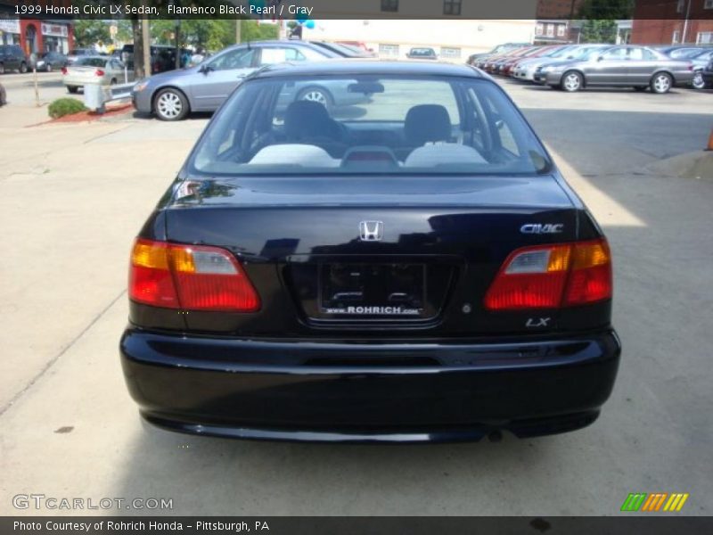 Flamenco Black Pearl / Gray 1999 Honda Civic LX Sedan