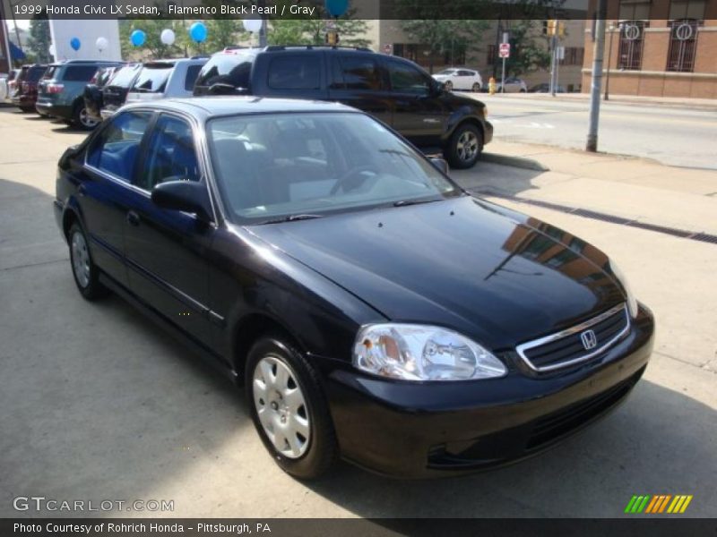 Flamenco Black Pearl / Gray 1999 Honda Civic LX Sedan