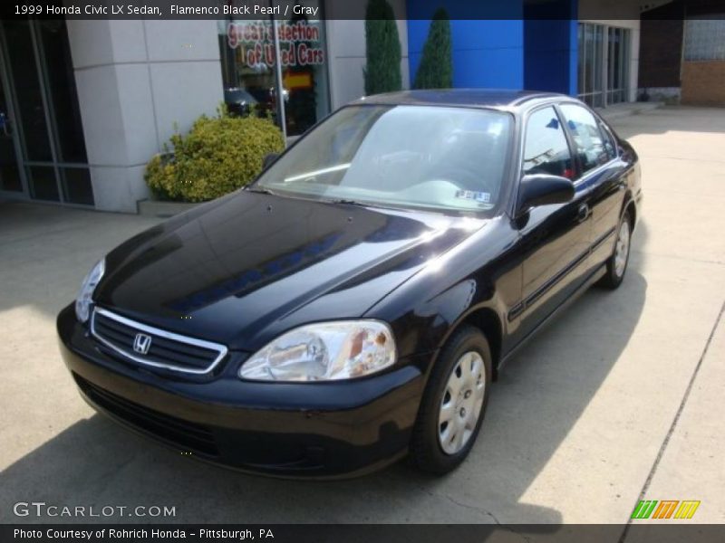 Flamenco Black Pearl / Gray 1999 Honda Civic LX Sedan