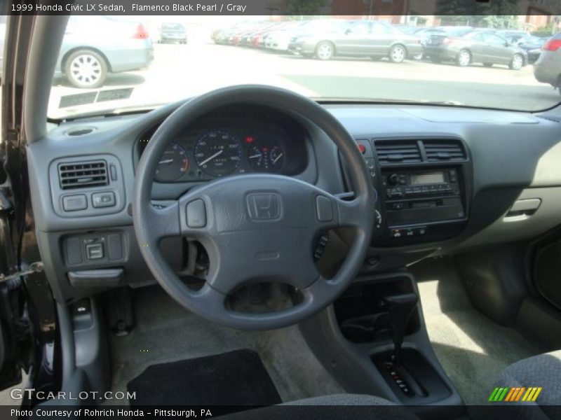 Flamenco Black Pearl / Gray 1999 Honda Civic LX Sedan