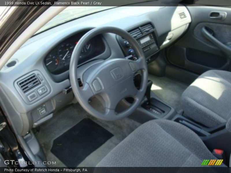 Flamenco Black Pearl / Gray 1999 Honda Civic LX Sedan