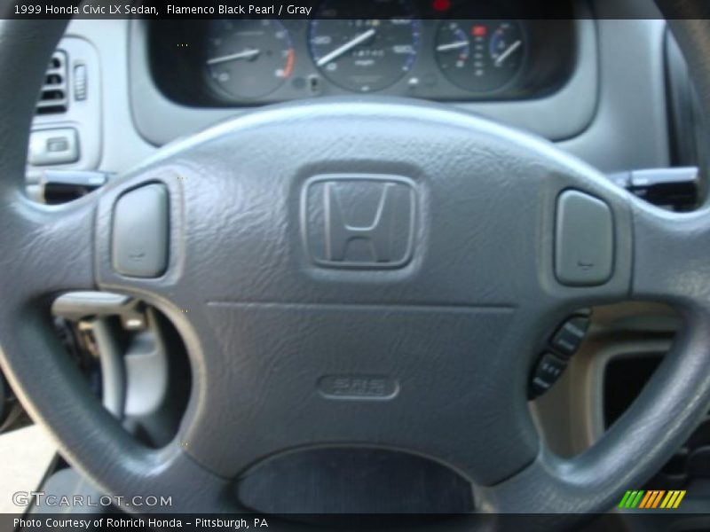 Flamenco Black Pearl / Gray 1999 Honda Civic LX Sedan