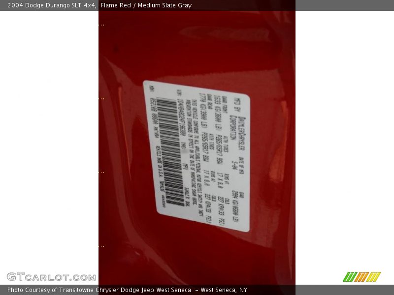 Flame Red / Medium Slate Gray 2004 Dodge Durango SLT 4x4