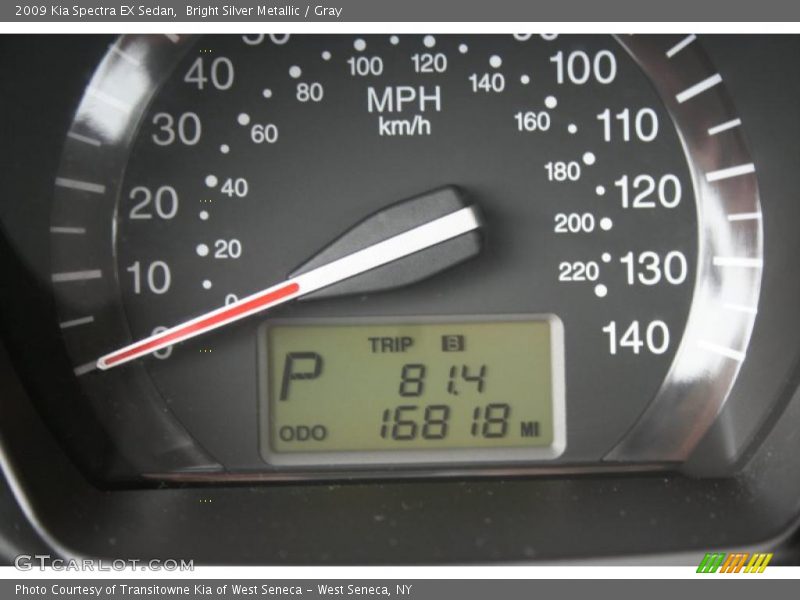 Bright Silver Metallic / Gray 2009 Kia Spectra EX Sedan